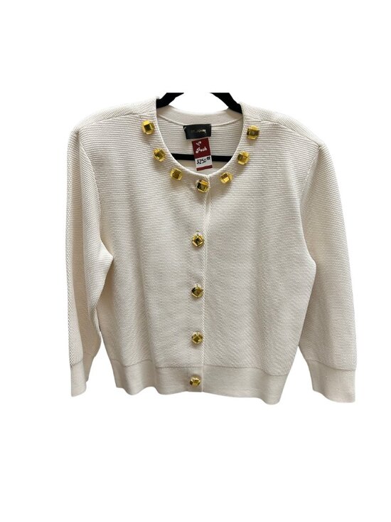 St. John Sweaters - St John Cream/ Gold Stud Sweater